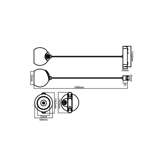 Luxo LED lámpa 48V 10W 4000K Mars fekete függő