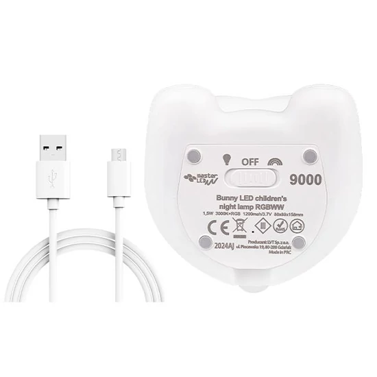 Nyúl LED gyerek éjszakai lámpa RGBWW
