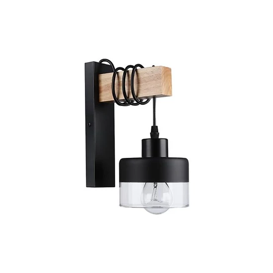 E27 led stark függő fali lámpa x1 fekete + wd