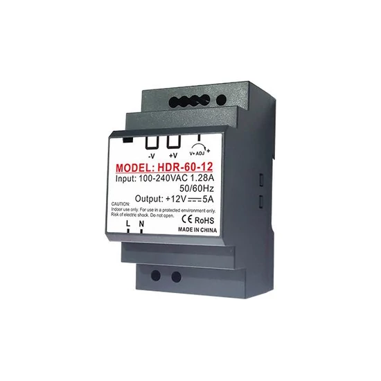 Din sínes tápegység 12v 60w 5a ip20