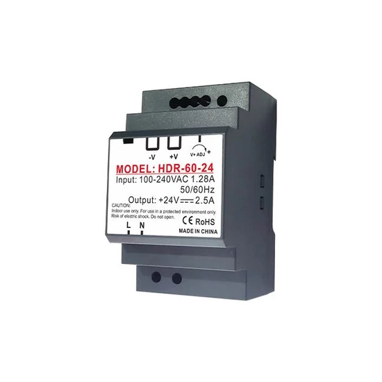Din sínes tápegység 24v 60w 2,5a ip20
