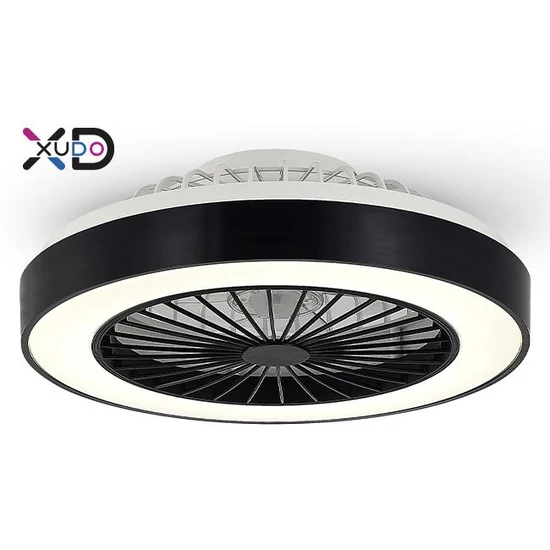 Mennyezeti Led lámpa 36W+15W 3CCT beépített ventilátorral fekete	