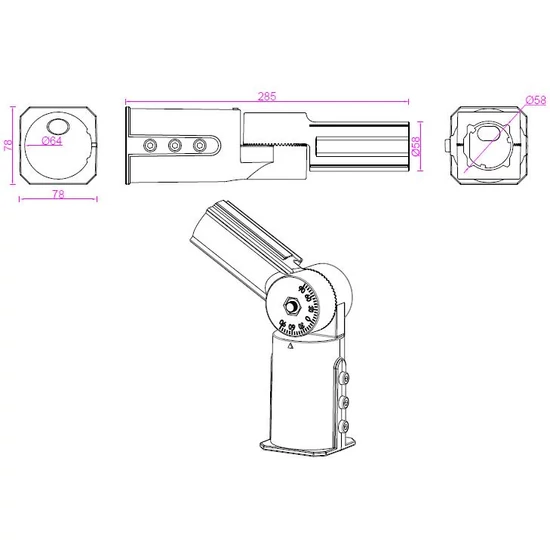 Adapter 60-60 mm-es világítóoszlophoz	