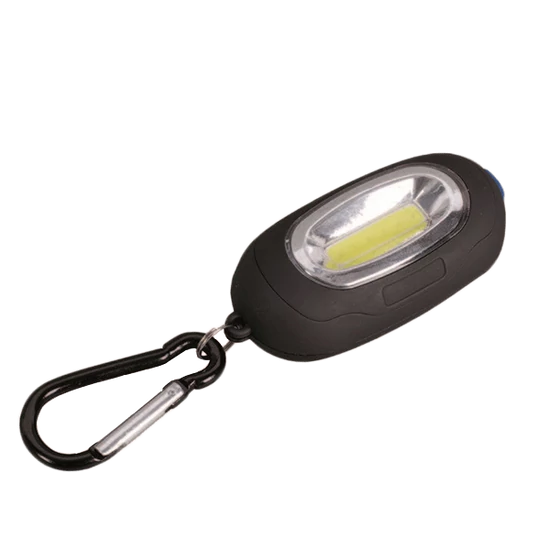 ELEMES LED KÉZI LÁMPA MÁGNESSEL ÉS KARABINERREL FEKETE