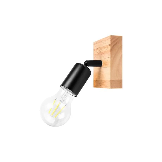 E27 LED Eos mozgatható fali lámpa x1 fekete + WD	