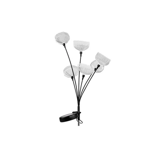 LED napelemes lámpa, leszúrható, virágok, 6 db LED, 84 cm	