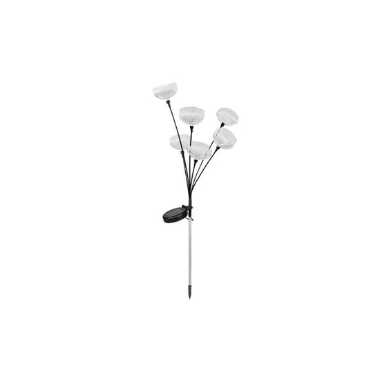 LED napelemes lámpa, leszúrható, virágok, 6 db LED, 84 cm	