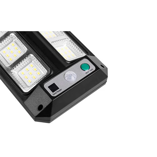 LED napelemes lámpa, vékony, 54 LED-es PIR érzékelős távirányítóval