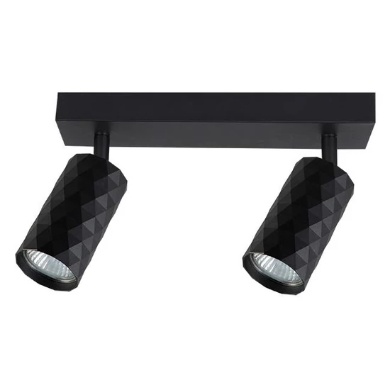 Glamour fali lámpa gu10 led izzóval, 2 db, mozgatható, fekete