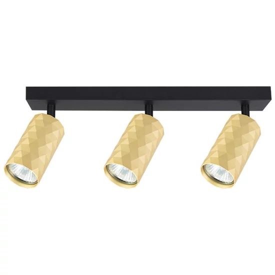 Fali lámpa gu10 led glamour mozgatható x3 fekete+arany