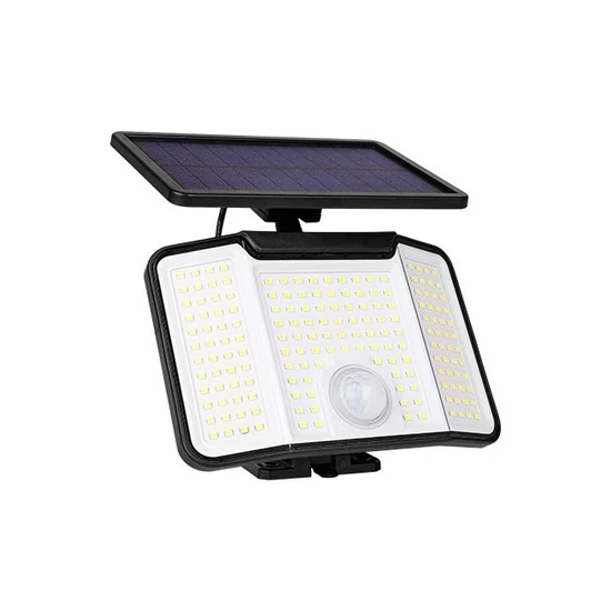 Napelemes LED reflektor 172xSMD PIR távirányítóval	