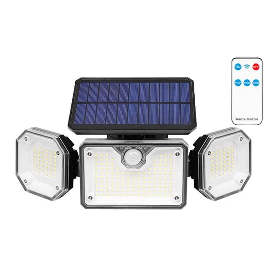 Napelemes LED reflektor 226xSMD PIR távirányítóval	