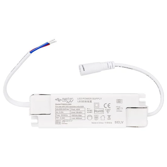 Állandó áramú LED tápegység 55-65V 40W 600mA