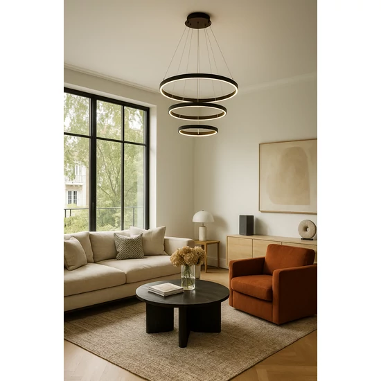 Coma LED csillár 20/40/60cm 77W fekete