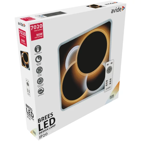 Avide Design Mennyezeti Lámpa Brees – 90 W LED, RF távirányítóval