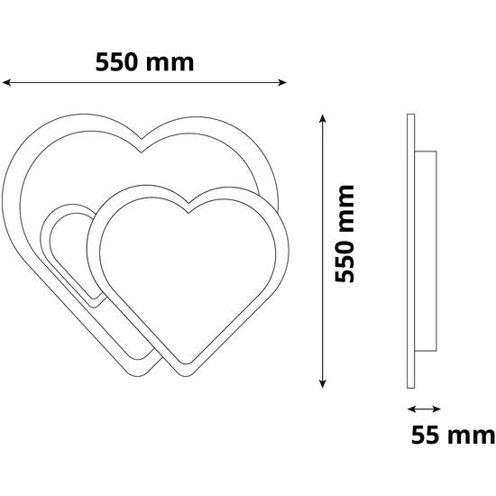 Avide Design Mennyezeti Lámpa Coeur 55W (27,5+27,5) RF Távirányítóval