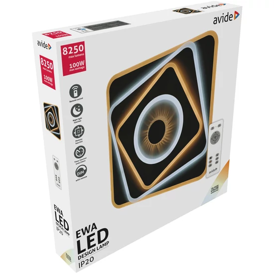 Avide Design Mennyezeti Lámpa Ewa 100W (50+50) RF Távirányítóval