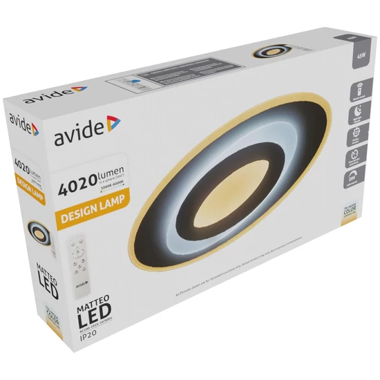 Avide Design Mennyezeti Lámpa Matteo 45W RF Távirányítóval