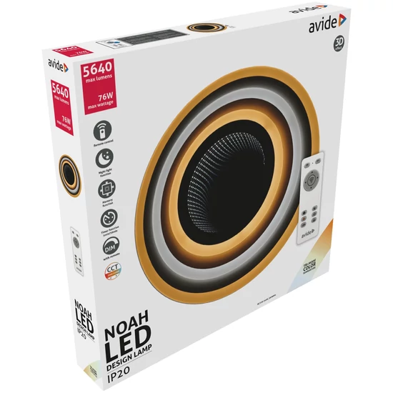 Avide Design Mennyezeti Lámpa Noah 76W(38+38) RF Távirányítóval