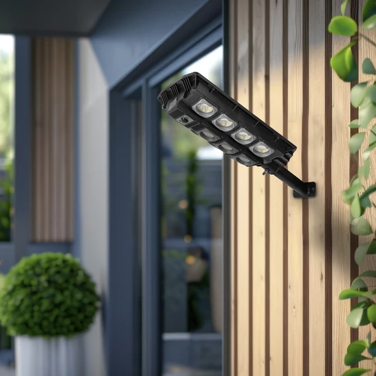 Entac LED Szolár Utcai Lámpa Távirányítóval, Mozgásérzékelővvel Autamata Dimm funkcióval, 1000lm