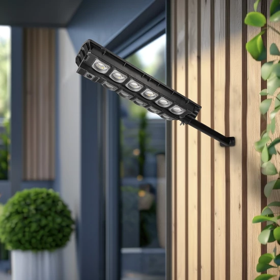 Entac LED Szolár Utcai Lámpa – 80 W, 1500 lm, távirányítóval, mozgásérzékelővel, automata Dimm funkcióval