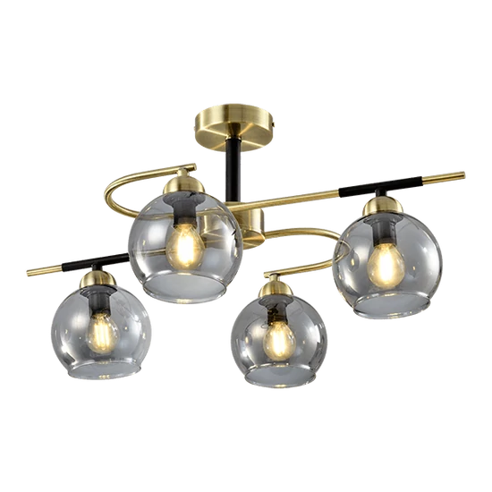 BILL CHANDELIER 4XE14 MATT BLACK/BRONZE