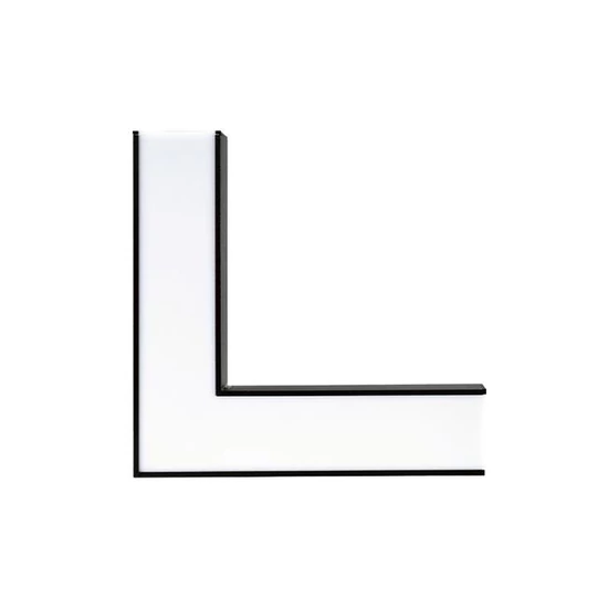 L-típusú csatlakozós LED lineáris lámpa, 13W, fekete, 4500K
