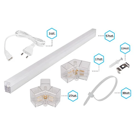 Hexagon LED lámpa 14S 456W 420x238cm szett 6500K