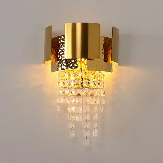 GUSTAV WALL LAMP 2XG9 GOLD/CRYSTALS