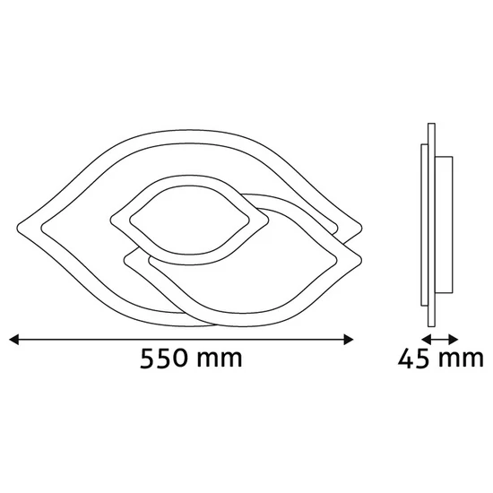 Avide Design Mennyezeti Lámpa Levy 65W(32.5+32.5) RF Távirányítóval