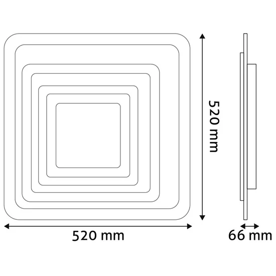 Avide Design Mennyezeti Lámpa Nansy-3D 81W(40,5+40,5) RF Távirányítóval