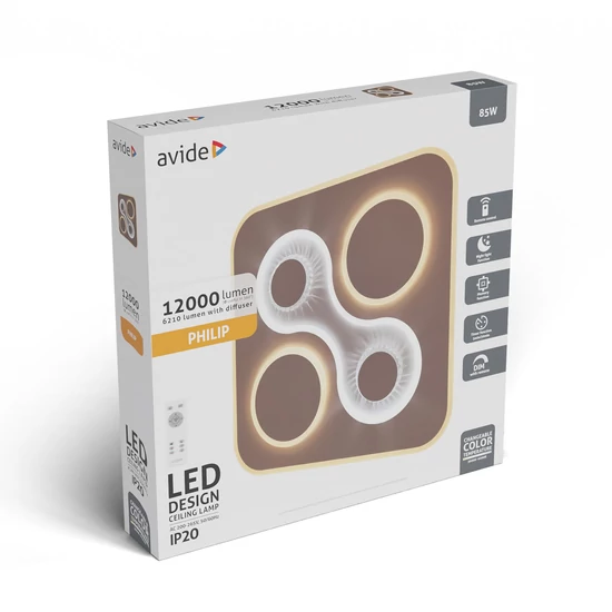 Avide Design Mennyezeti Lámpa Philip 85W(42,5+42,5) RF Távirányítóval