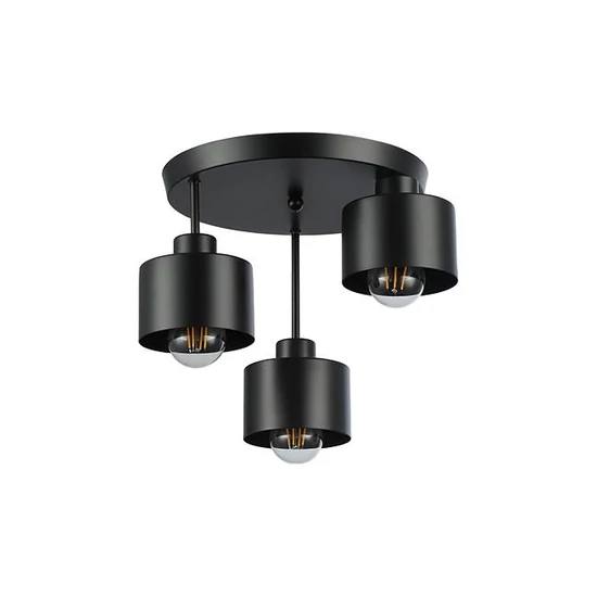 E27 led fali lámpa elza x3 fekete kerek