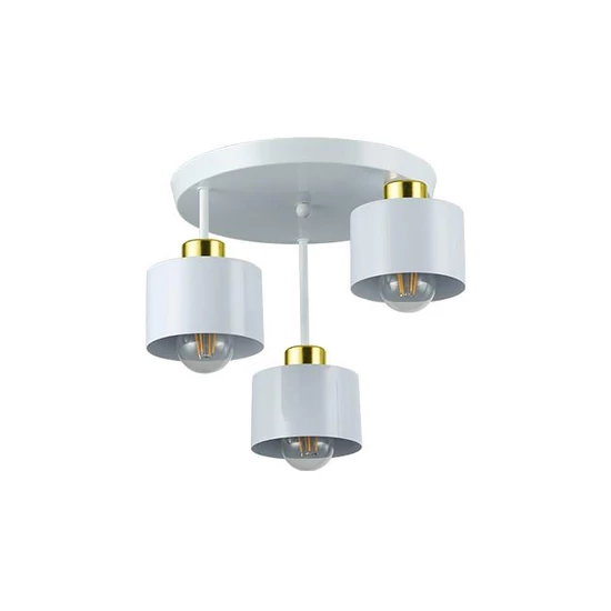 E27 LED fali lámpa Elza x3 fehér + arany kerek