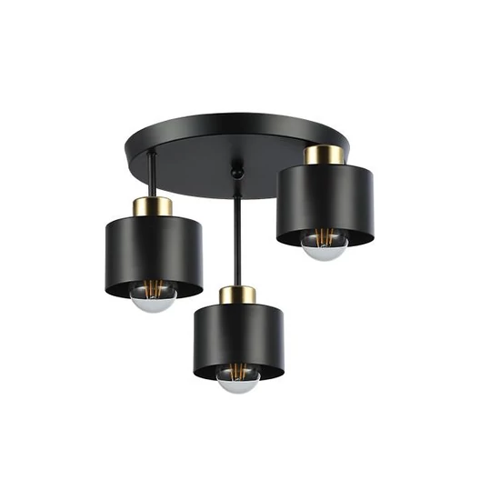 E27 LED fali lámpa Elza x3 fekete + réz kör