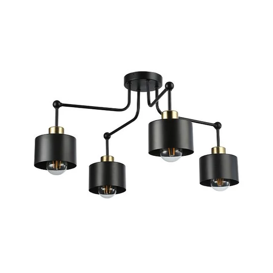 E27 LED fali lámpa Elza x4 fekete + réz kör