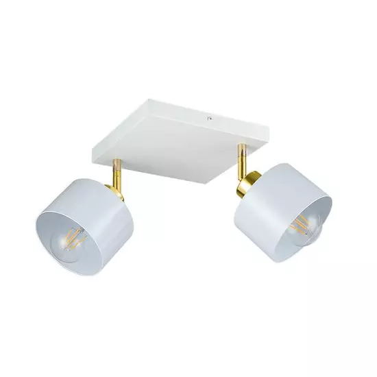 E27 LED Elza fali lámpa, mozgatható x2 fehér + arany	