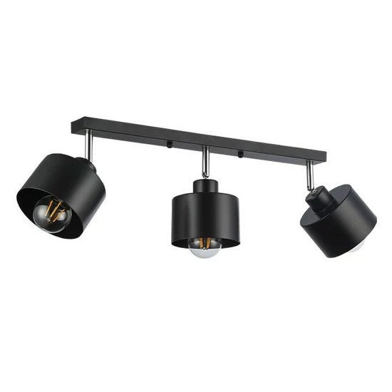 E27 led elza fali lámpa, mozgatható x3, fekete