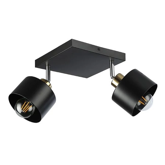 E27 LED fali lámpa Elza mozgatható x2 fekete + réz