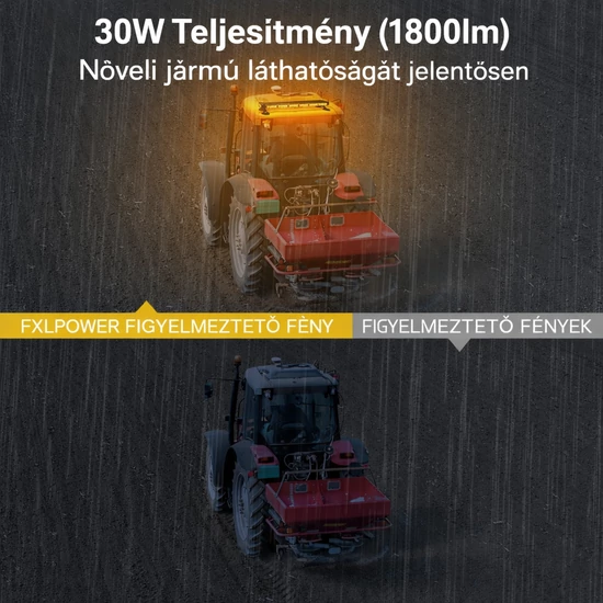 71 cm LED figyelmeztető lámpa – Forgó sárga LED villogó mágneses talppal