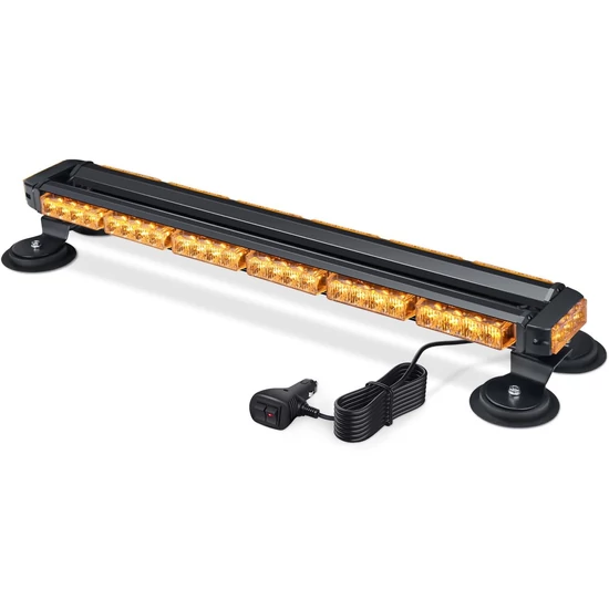71 cm LED figyelmeztető lámpa – Forgó sárga LED villogó mágneses talppal