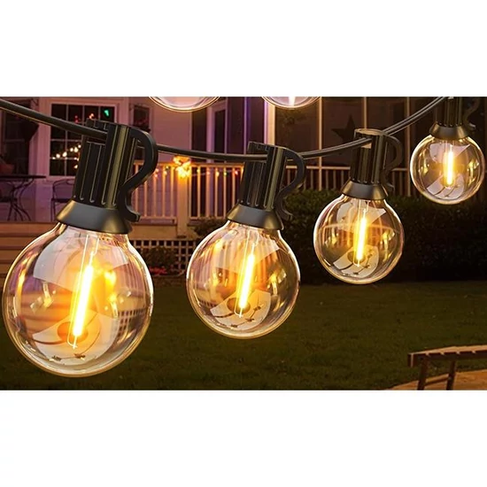 LED fényfüzér 230V 20m 20x E12 2700K