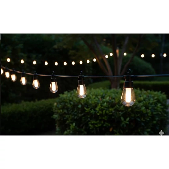 LED fényfüzér 24V 6,5m 10x LED 2700K könnycsepp alakú