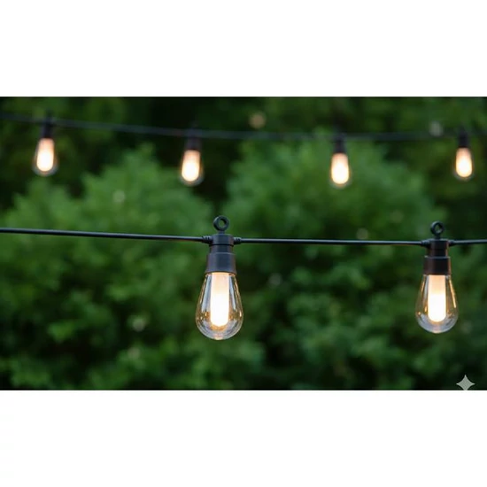 LED fényfüzér 24V 6,5m 10x LED 2700K könnycsepp alakú