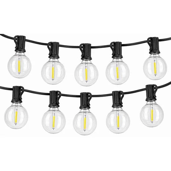 LED fényfüzér 230V 20m 20x E12 2700K