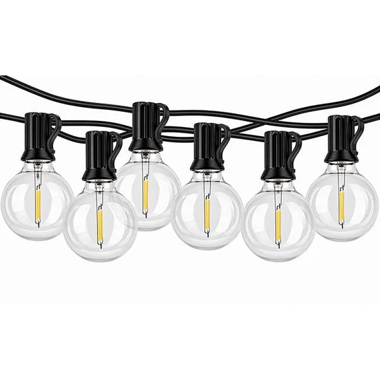 Napelemes LED girland 10m 10x E12 2700K távirányítóval