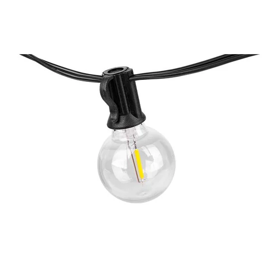 Napelemes LED girland 10m 10x E12 2700K távirányítóval