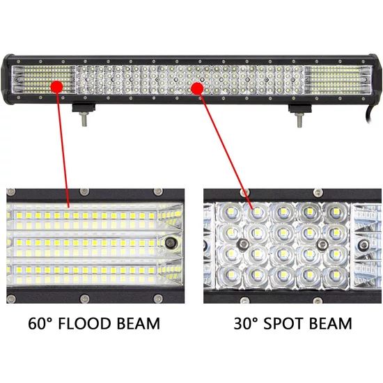 Led egyenes fényhíd 12-24V 570W  off-road munkalámpa 59cm kábelkészlettel