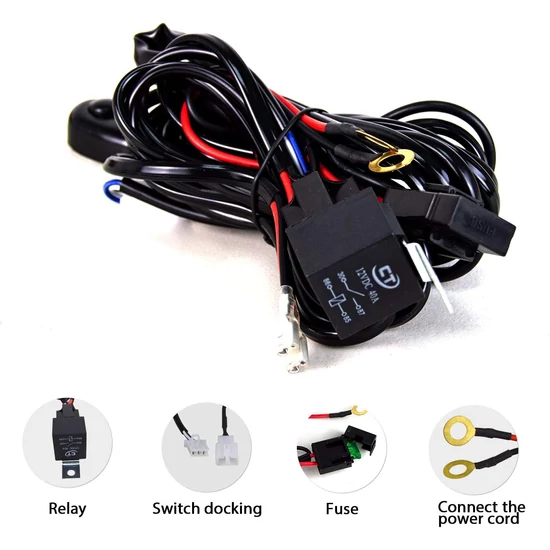 Led egyenes fényhíd 12-24V 570W  off-road munkalámpa 59cm kábelkészlettel