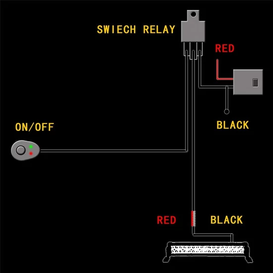 Led egyenes fényhíd 12-24V 570W  off-road munkalámpa 59cm kábelkészlettel